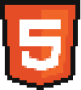 Logo HTML5 em pixel art