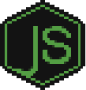 Logo Node JS em pixel art